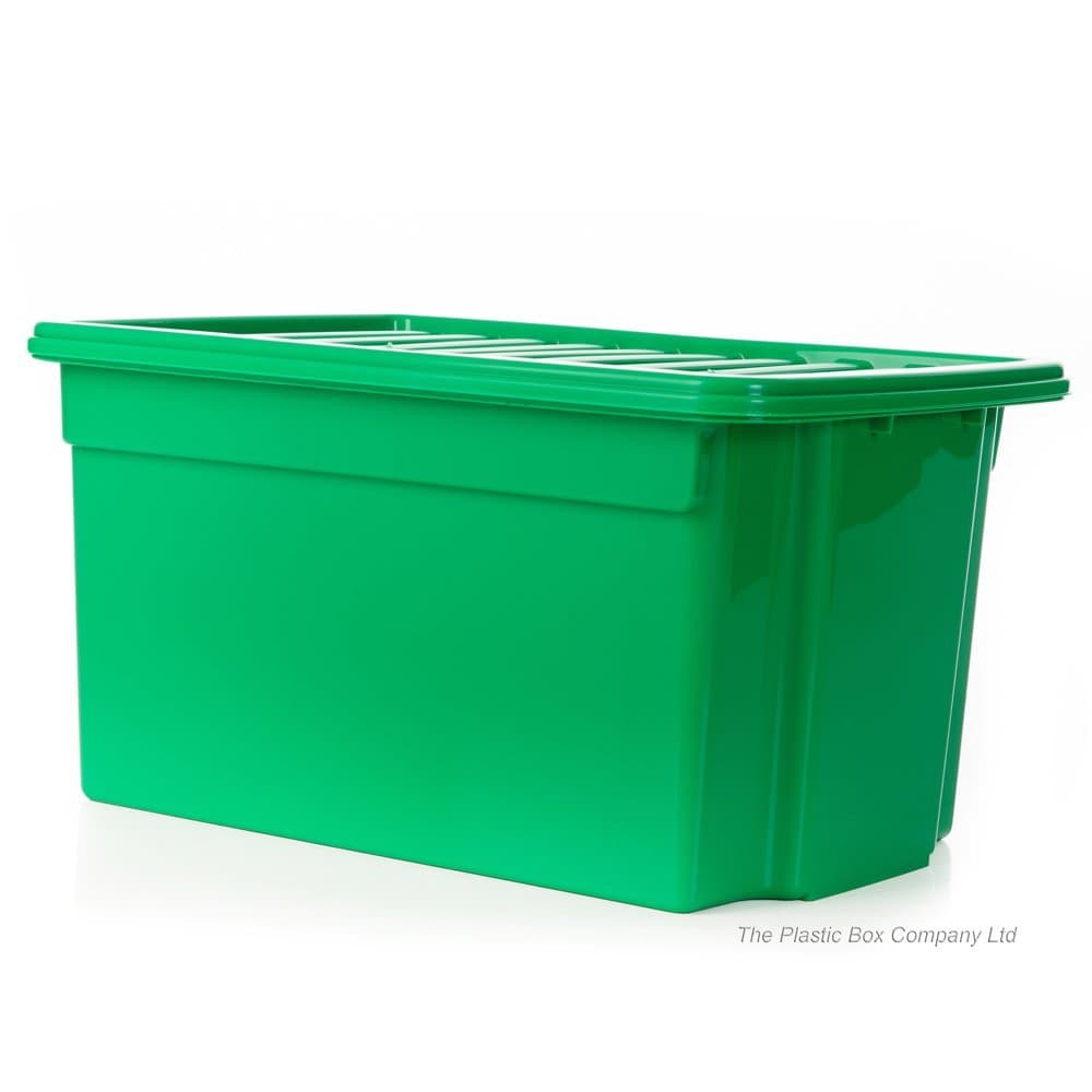 Wham 50 Litre Large Plastic Storage Boxes with Lids (Pack of 5)