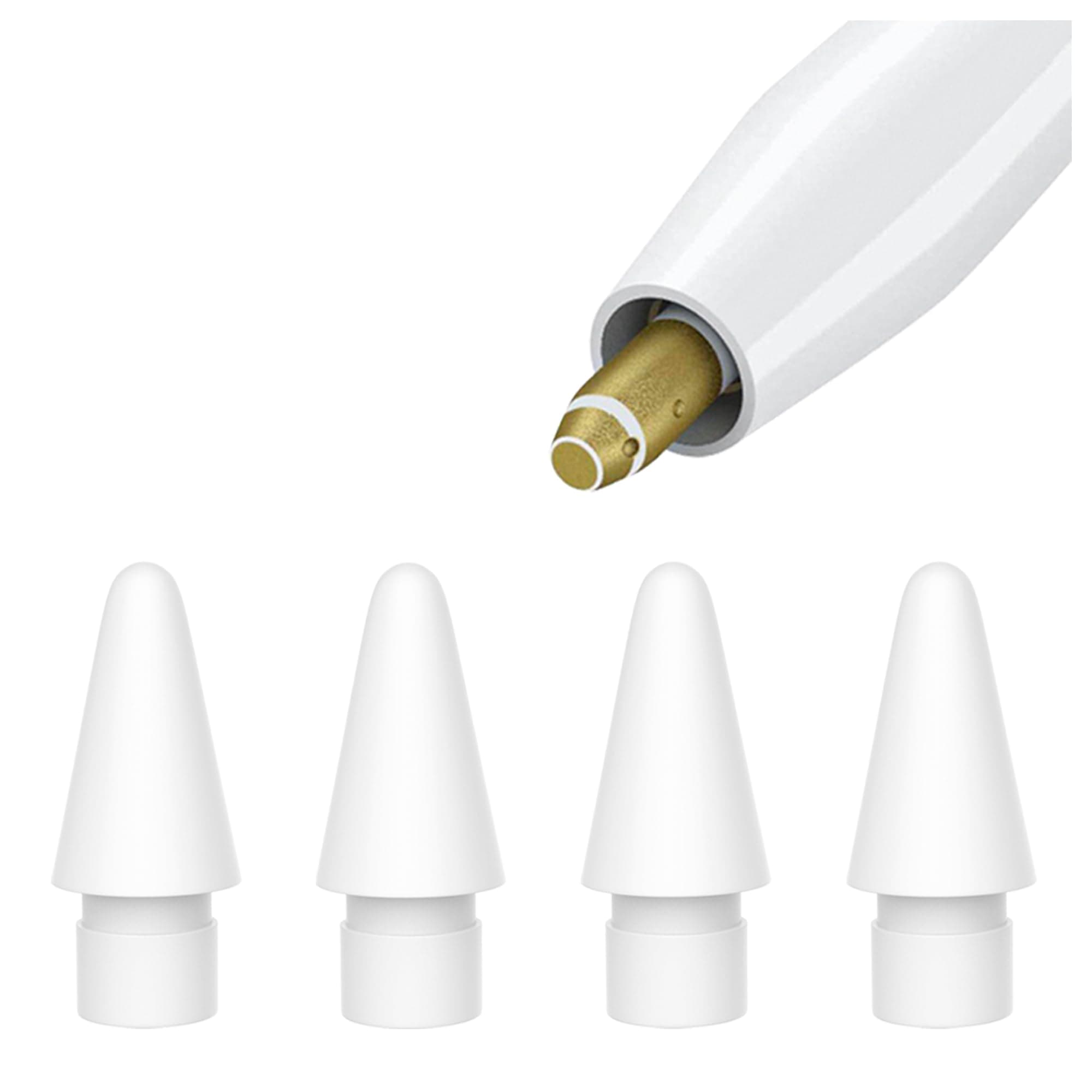 Replacement Tips Compatible with Apple Pencil (2nd Generation)/Apple Pencil (USB-C)/Apple Pencil (1st Generation)/Logitech Crayon Digital Pencil White 4 Pack
