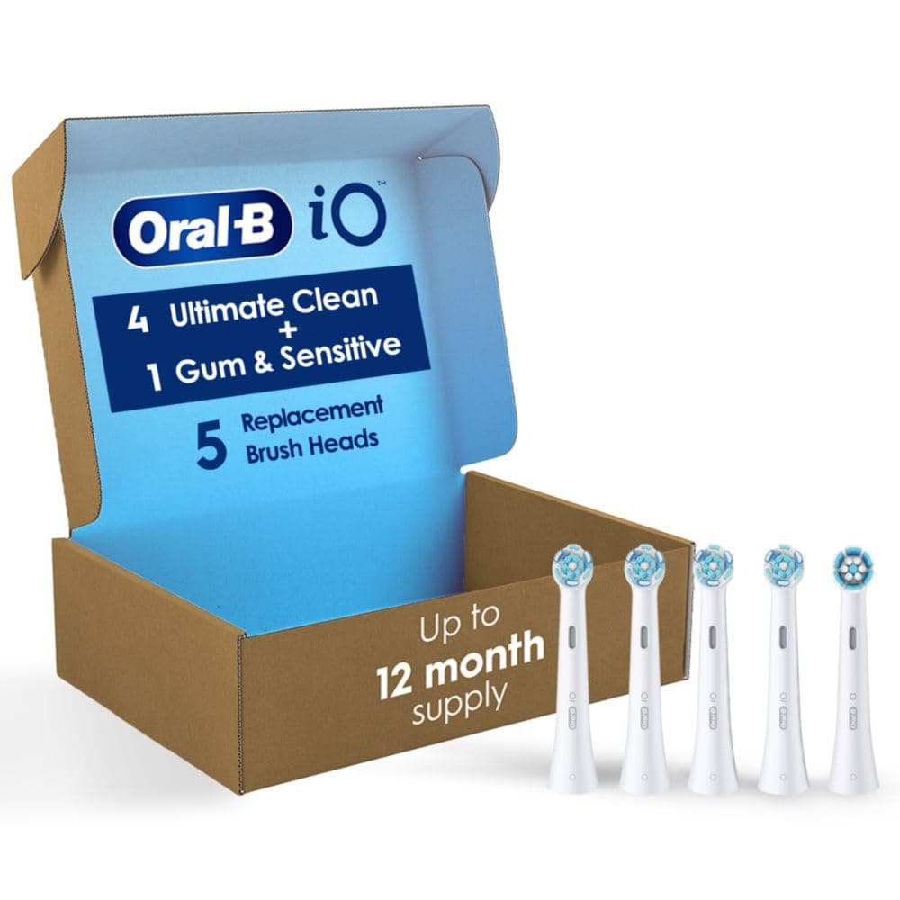 iO Ultimate Clean Replacement Brush Heads, 5 Count, 4 Ultimate Clean + 1 Gum & Sensitive White