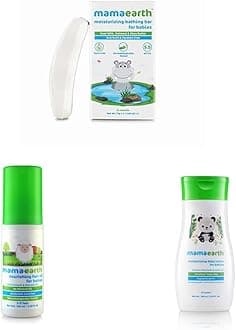 Moisturizing Baby Bathing Soap Bar, Pack of 2, 75gms Eac & Nourishing Baby Hair Oil with Almond & Avocado, 100ml & Daily Moisturizing Lotion, 200ml