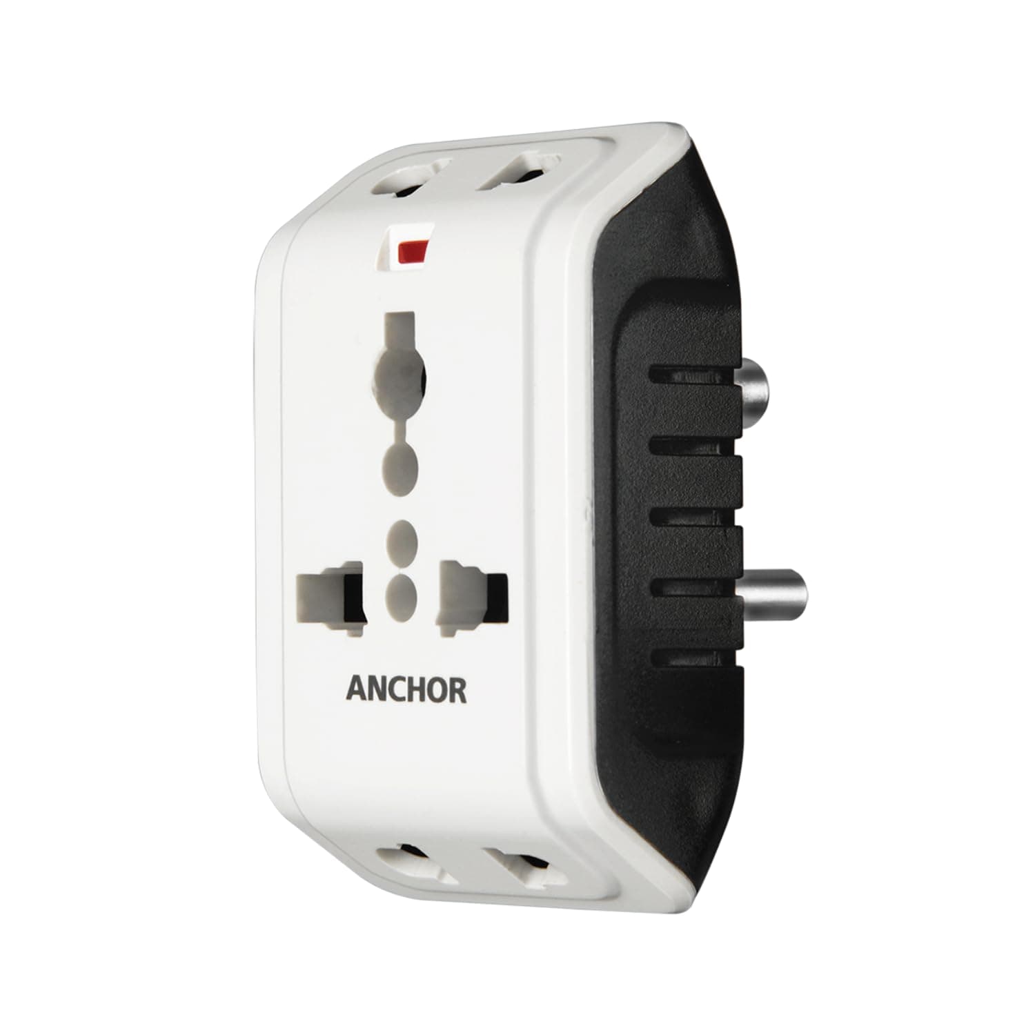 Anchor by Panasonic 6A 3 Pin Multiplug Adapter with Universal Socket | 3 Pin Multi Plug Universal Socket (White, 22841-Pk1)