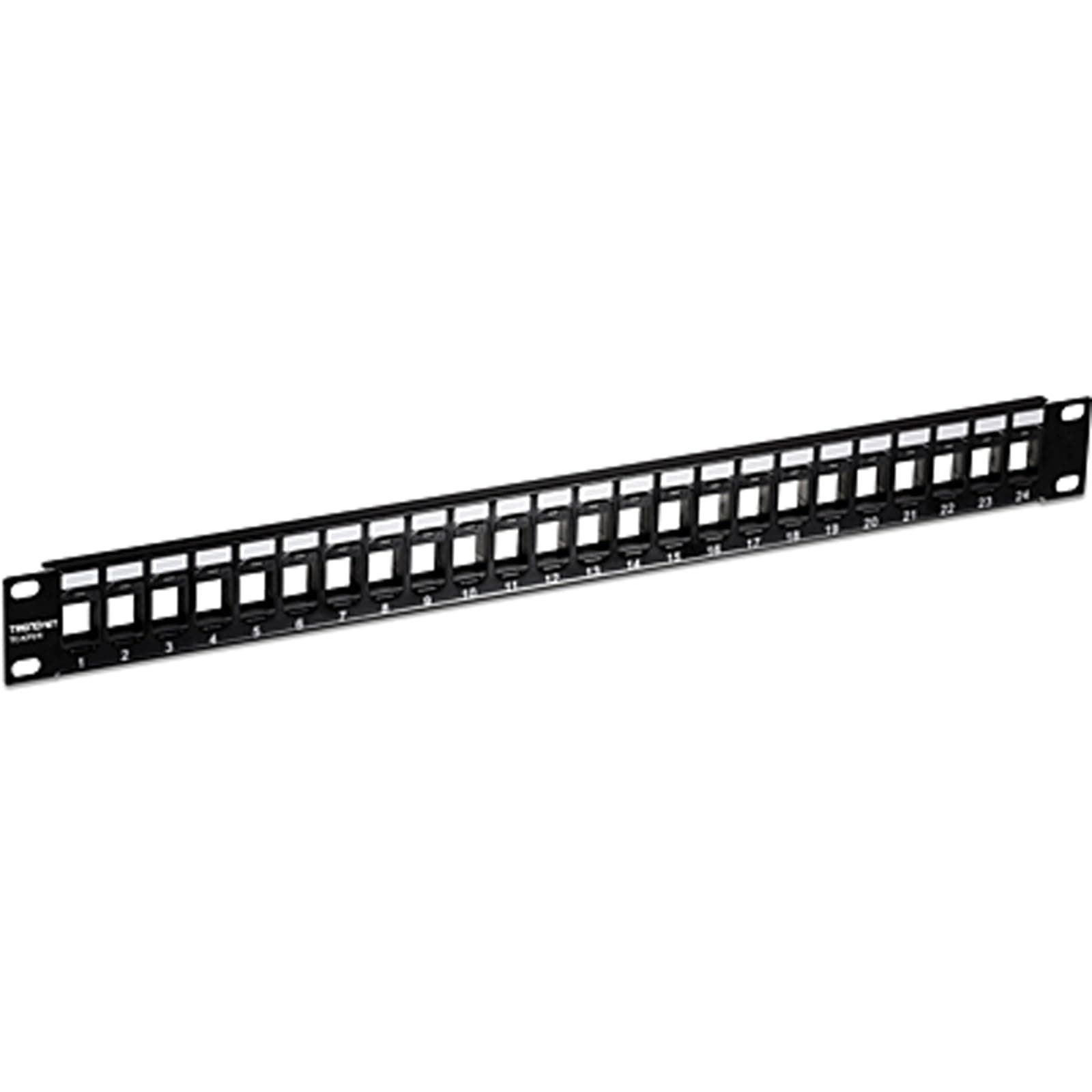 TRENDnet 24-Port Blank Keystone 1U Patch Panel, TC-KP24, Cat5, Cat5e, Cat6, Cat6A, UTP, 19 Inch RackMount Design, Recommended with TC-K25C6 & TC-K50C6 Cat6 Keystone Jacks