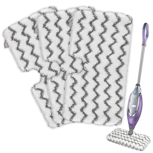 Tidy Monster Steam Mop Pads with Scrub Strips Microfiber Replacement Pad Refills for Shark Steam Pocket Mop S3500 Series S3501 S3601 S3550 S3801 S3901 SE450 S3601D S3901D (3pc-White)