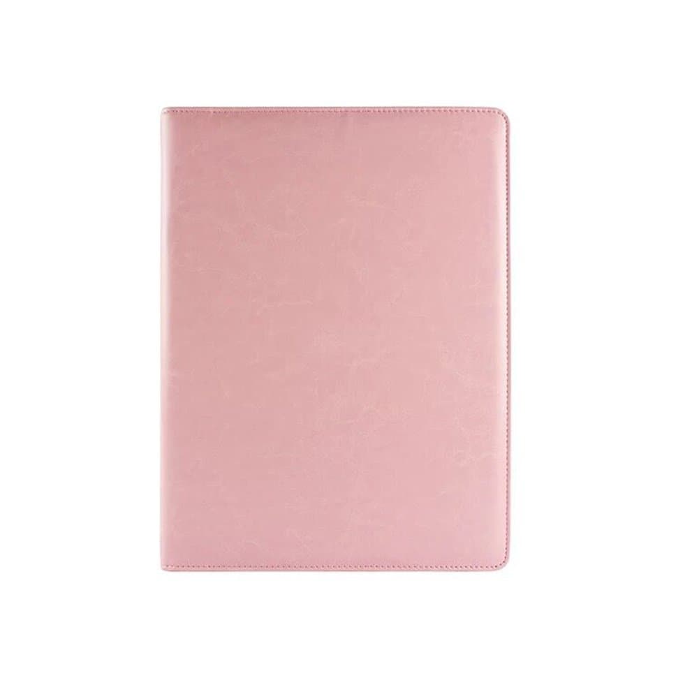 Business Professional Portfolio Multi-function PU Leather File Folder- Interview/ Legal Expandable Document Organizer & Business Card Holder & Writing Pad, By Annco Design and Production (Pink)
