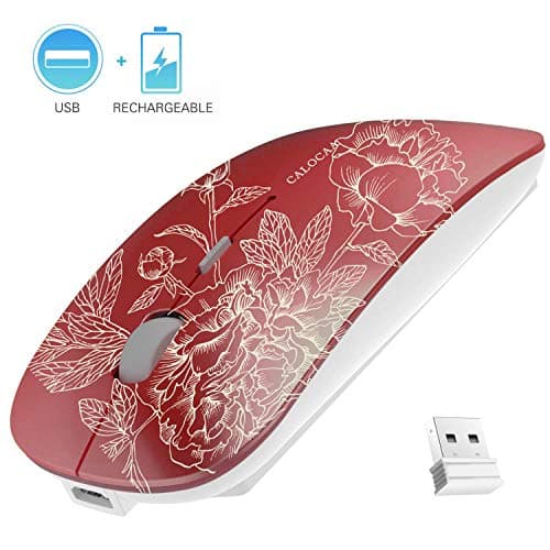 CALOCAA Wireless Mouse Ultra Thin Computer Mouse Mini Portable Office Mobile Mouse Laptop