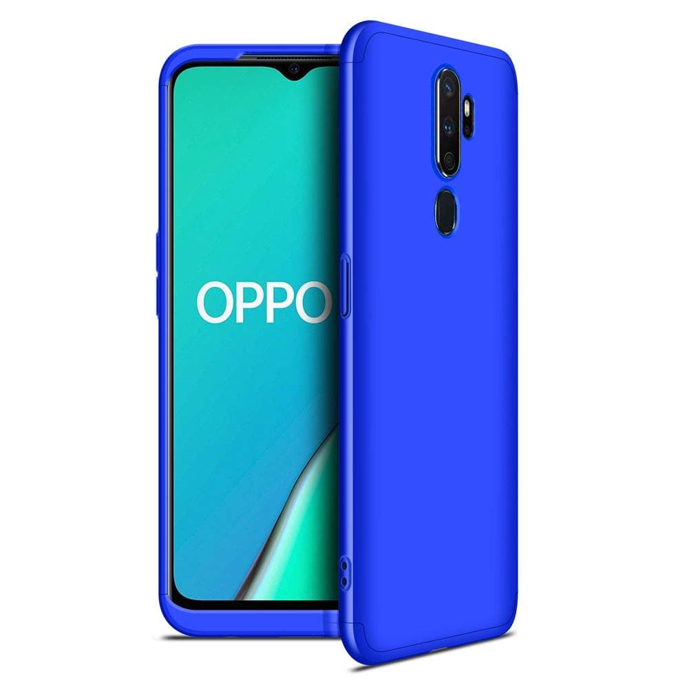 OPPO A5 2020 Case, WindCase 360° Full Body Coverage Protection Hard PC 3 in 1 Detachable Protective Case Cover for OPPO A9 2020 / A5 2020 Blue