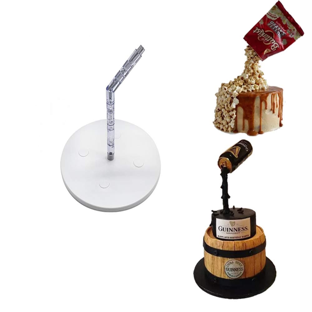 Anti Gravity Cake Pouring Kit, Cake Stand Support Structure Frame, Reusable Cake Decorating Straws for Birthday Wedding Baby Shower