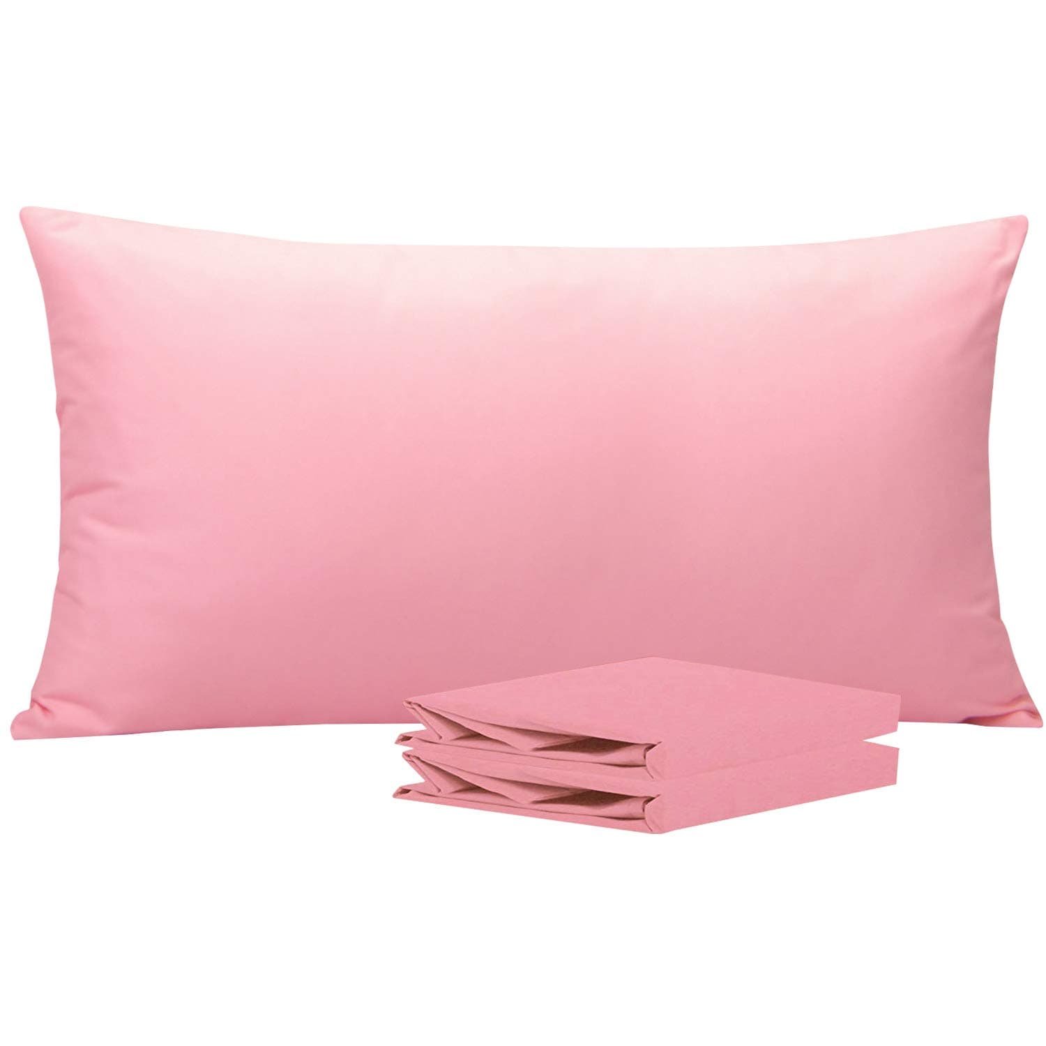 NTBAYKing Pillowcase Set - 2 Pack Brushed Microfiber 20x36 Pillowcases - Soft, Wrinkle-Free, Fade-Resistant, Stain-Resistant, Pink Pillowcases with Envelope Closure - 20x36 Inches, Pink