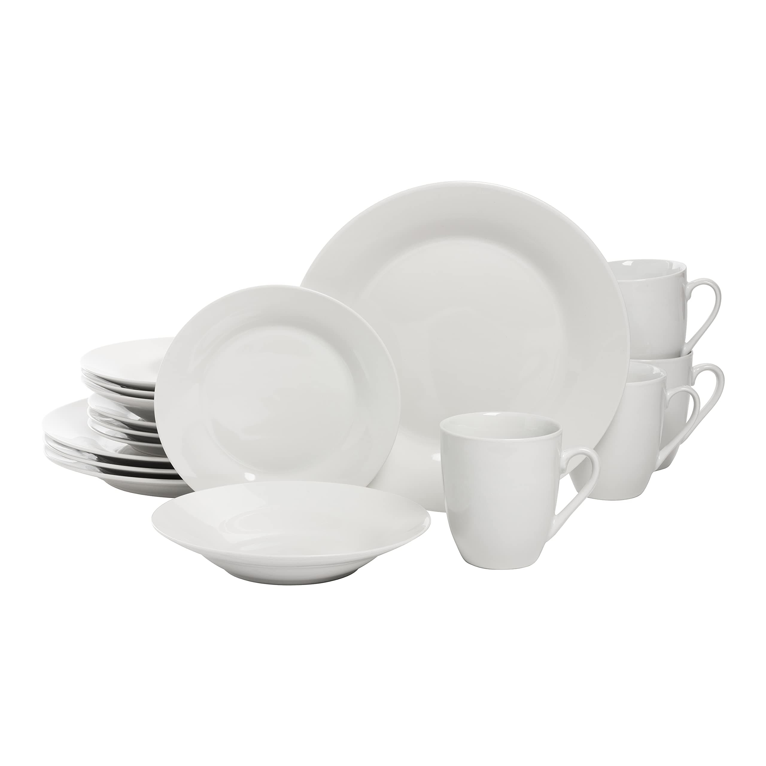 Simply Round 16 Piece Dinnerware Set, White