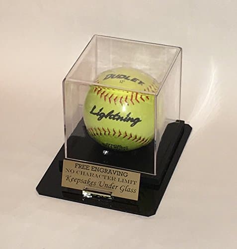 Softball Personalized Acrylic Display Case Octagon