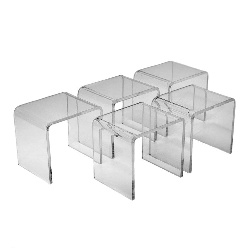 Mirart Clear Acrylic Display Risers 3" Wide (5 Pack)