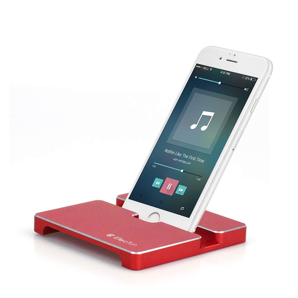 ELECFUN Universal Phone Stand Compatible with iPhone X 8 7 6 Plus, Galaxy S9 S8 S7 Plus, Android Smartphones and More, Aluminum Desk Cellphone Holder with Sound Amplifier and Pen Holder