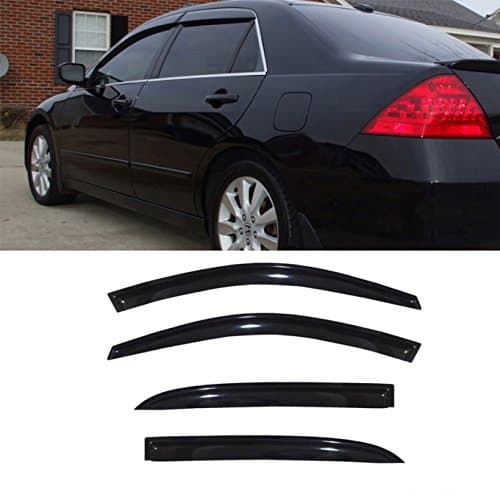 4Pcs Window Visors Rain Guards Compatible with 2003-2007 Honda Accord 4-Door Sedan Only, Out-Channel Outside Mount Window Deflectors, Dark Smoke
