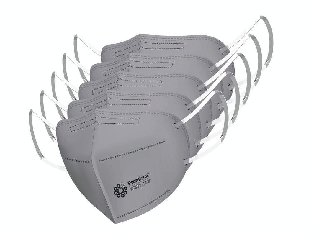 N95 Face Mask Ear Loop Style Protective 5 Layered Filtration with Melt Blown and Hot Air Cotton Layers (Pack of 5)