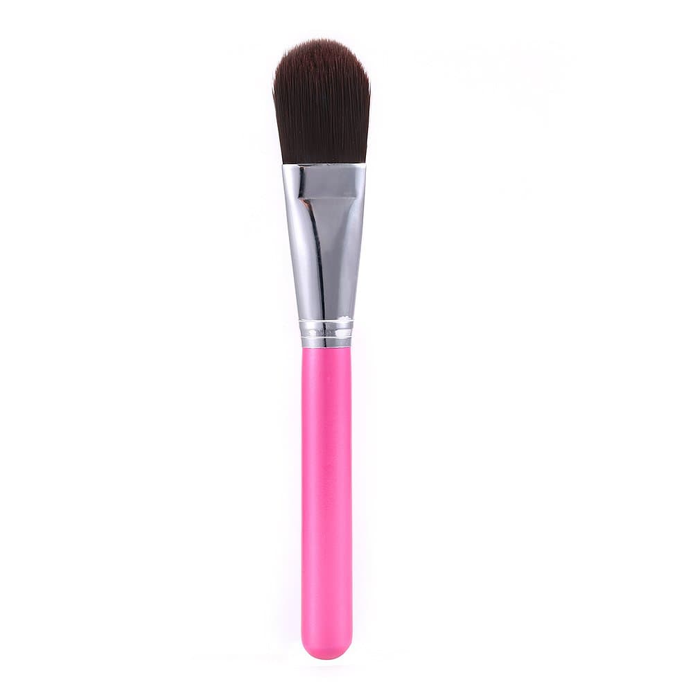 Foundation Brush with Pink and Silver Color Handle