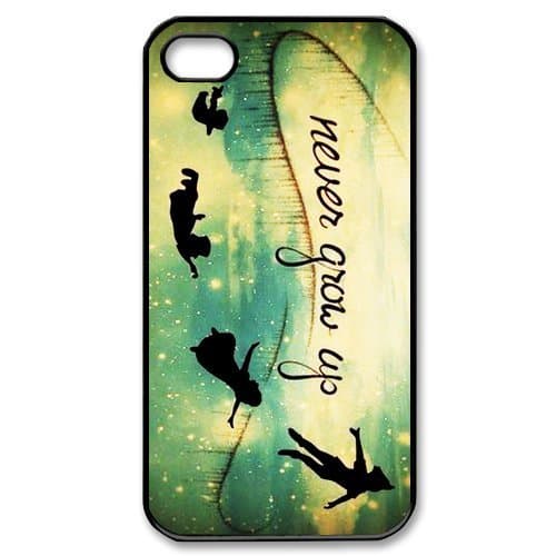 Customized iPhone Case Peter Pan Never Grow Up Printed Durable Hard iPhone 4 4S Case Cover