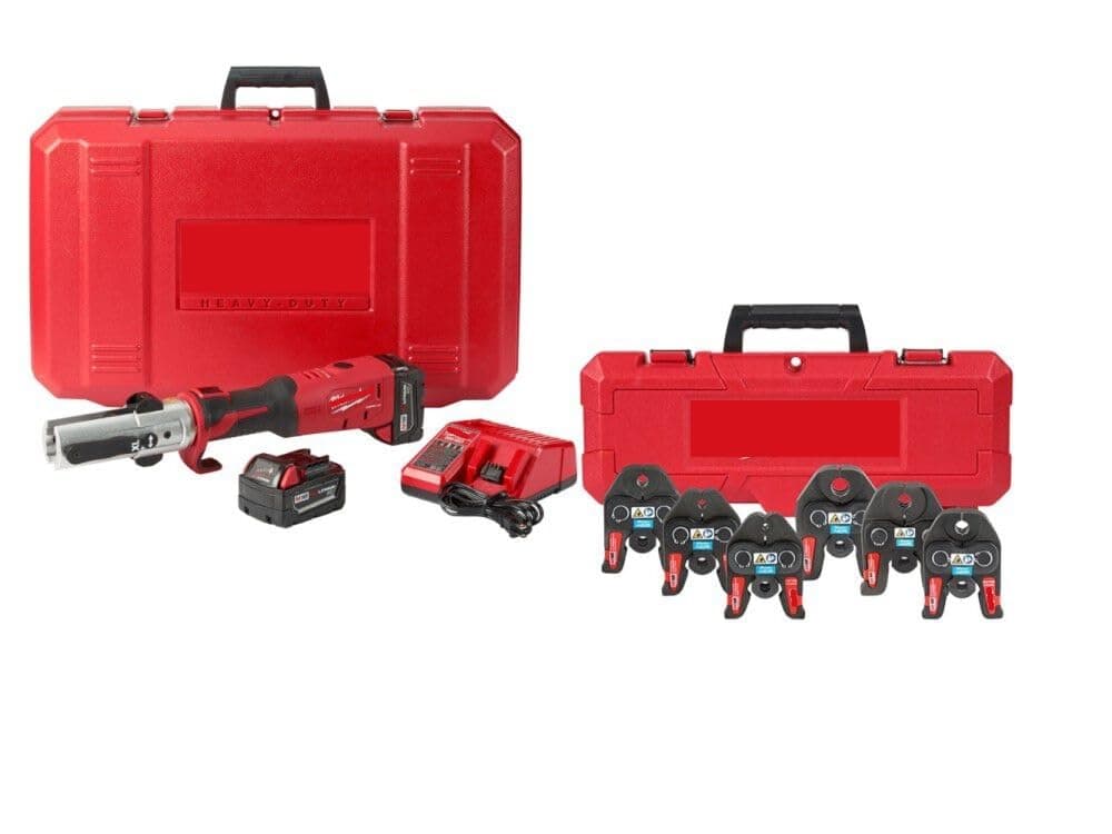For Milwaukee.a M18 FORCE LOGIC Long Throw Press Tool Kit with 1/4 Inch - 7/8 Inch Streamline ACR Press Jaw Kit Bundle