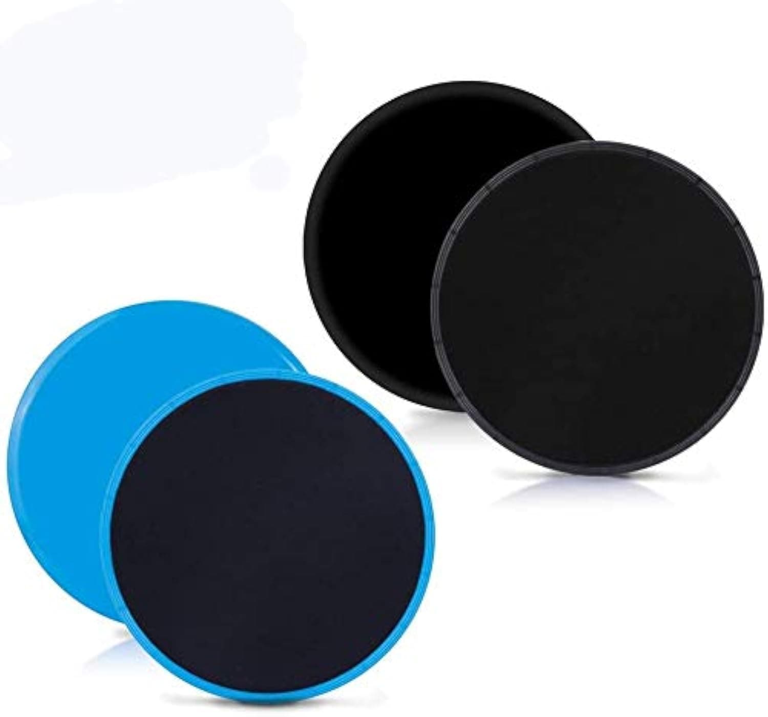 Gliding Discs Core Sliders Exercise Sliders 4 Pack Dual Sided Gliding Slider for Carpet or Hard Floors Core Fitness Ultimate Core Training Gym and Full Body Workout’s at Home or Travel Black & Blue