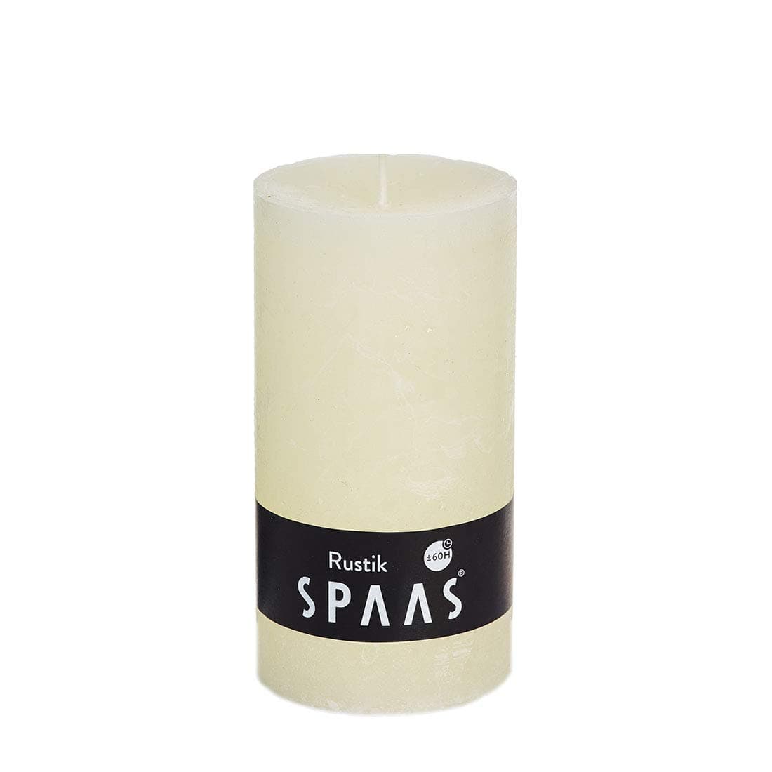 Spaas 6 Rustic Unscented Rustic Pillar Candles 70/130 mm, 60 Hours, Ivory