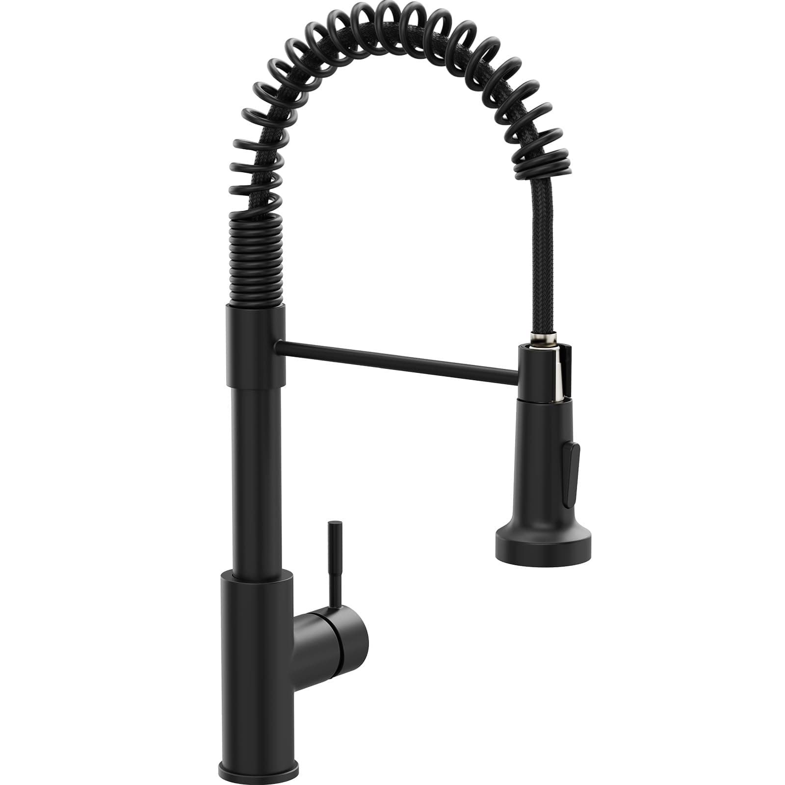 GIMILI Black Kitchen Faucet with Pull Down Sprayer Single Hole Spring Kitchen Sink Faucet, Suitable for Farmhouses, RV, Utility Laundry Room, Outdoor, and Campers. Llave para fregadero de cocina