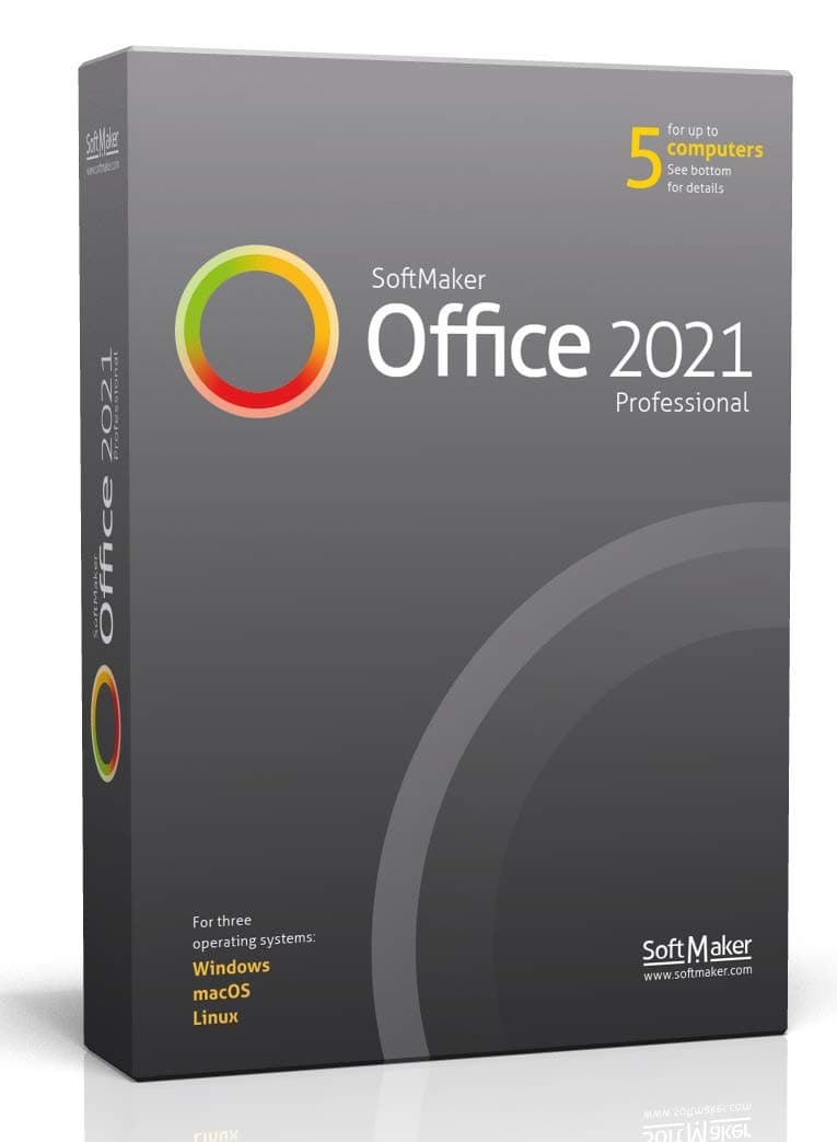 SoftMaker Office 2021 PRO - Word processing, spreadsheet and presentation software for Windows 11 / 10 / 8 / macOS and Linux - compatible with Microsoft Office Word, Excel and PowerPoint - 5 PCs