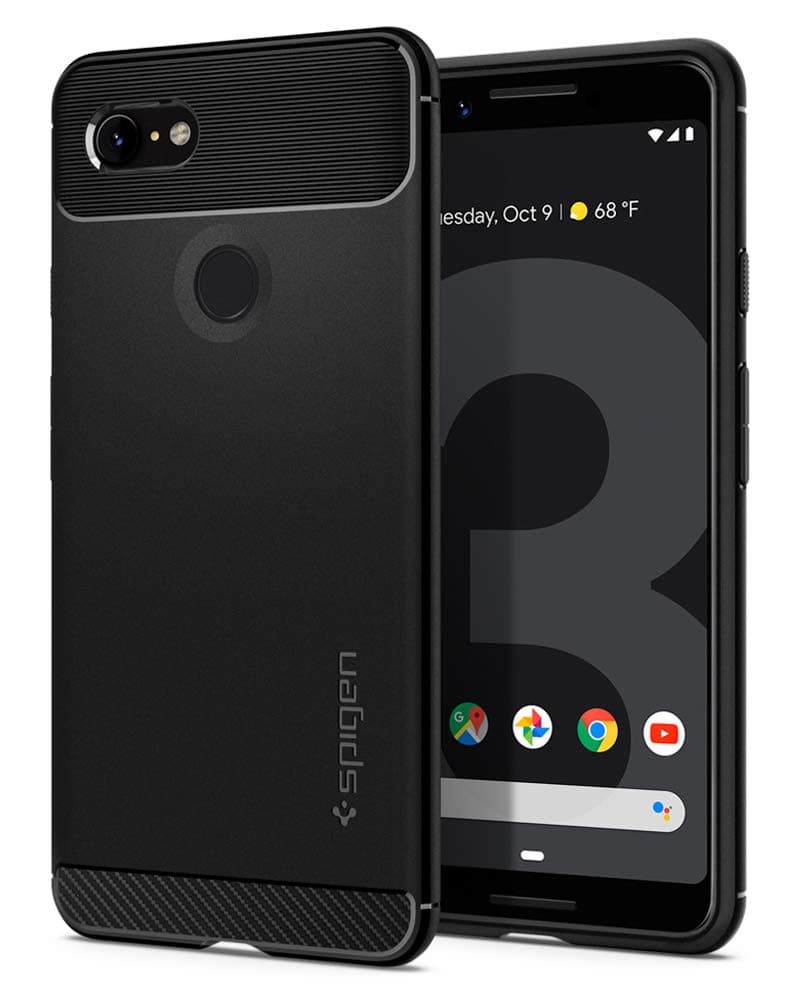 Spigen Rugged Armor designed for Google Pixel 3 case cover - Matte Black