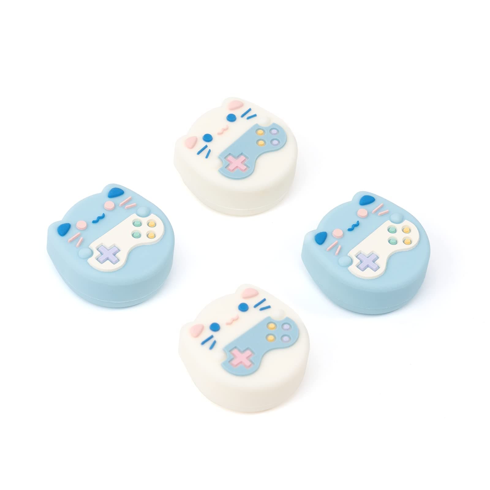 GeekShare Cute Animal Theme Thumb Grip Caps,Compatible with Switch/OLED/Switch Lite, Soft Silicone Joystick Cover,4PCS - Gaming Cat