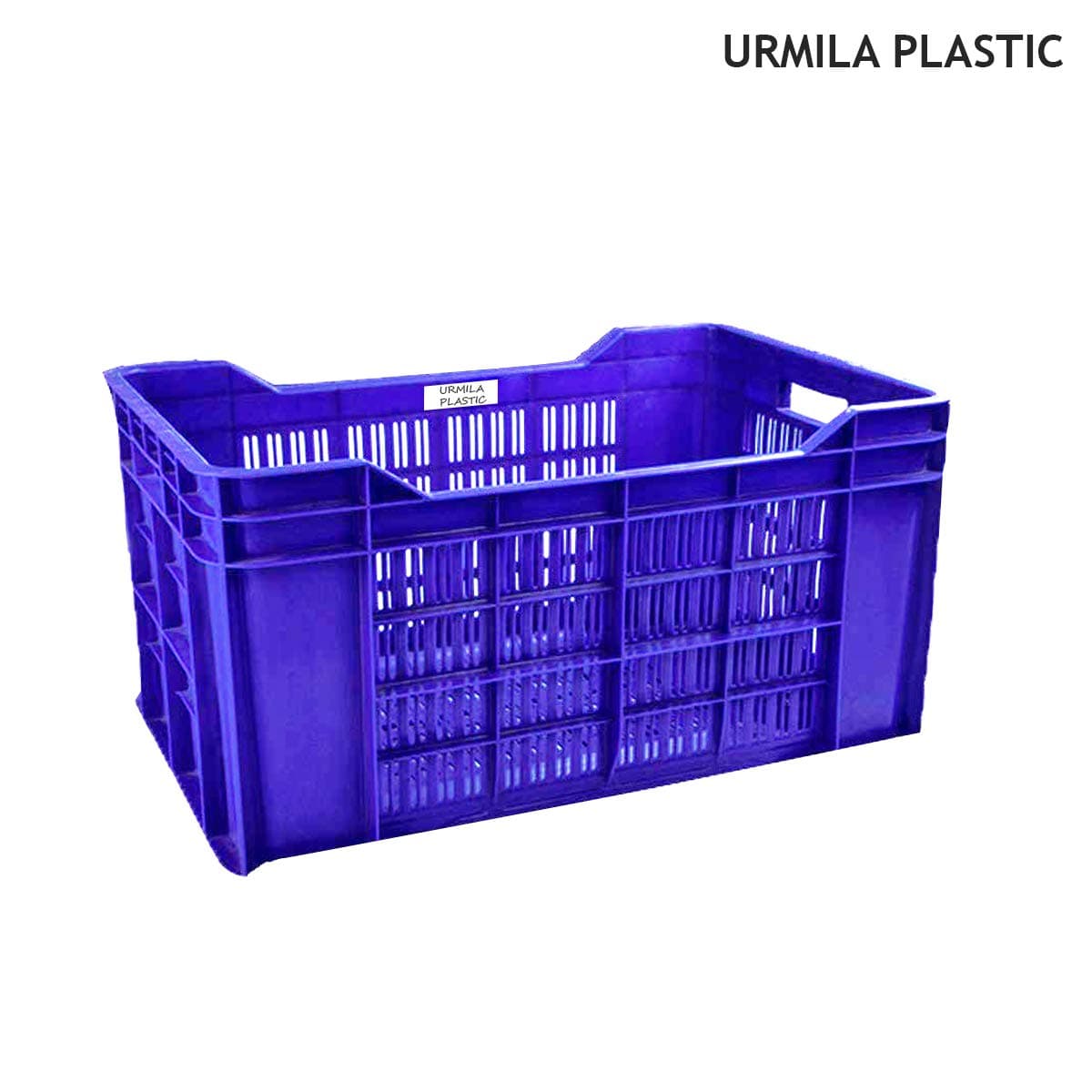 URMILA PLASTIC Heavy Duty Plastic Multipurpose Rectangular Crates Storage & Organizer (54x36x29cm, Blue) - Set of 2