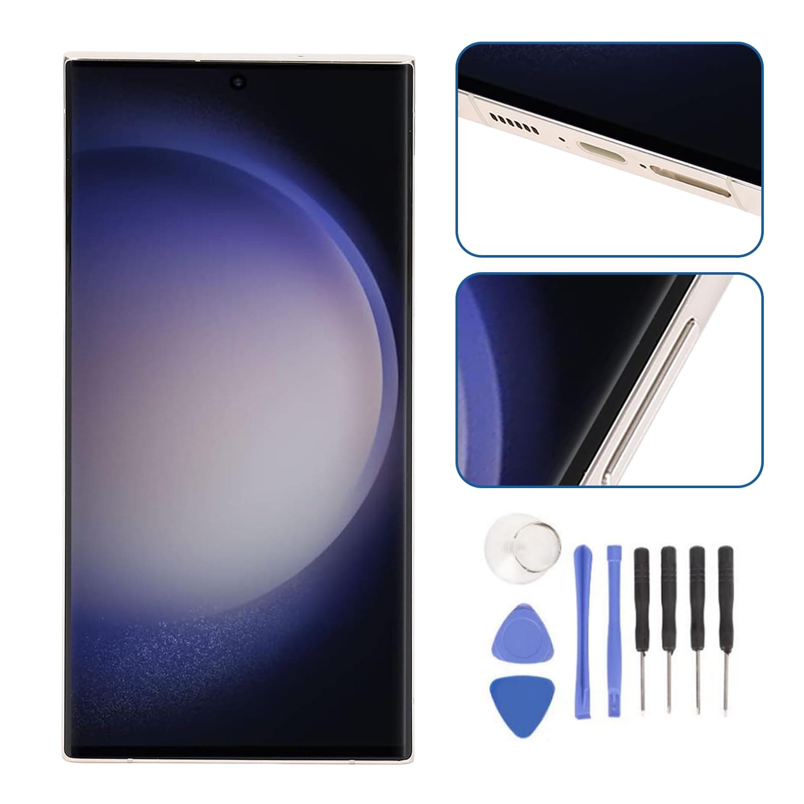 S23 Ultra 5G Screen Replacement with Frame, 6.8 inch Screen for S23 Ultra, LCD Display Digitizer S23ultra 5G S918B LCD Screen Replacement with Frame, for SM-S918B International Model