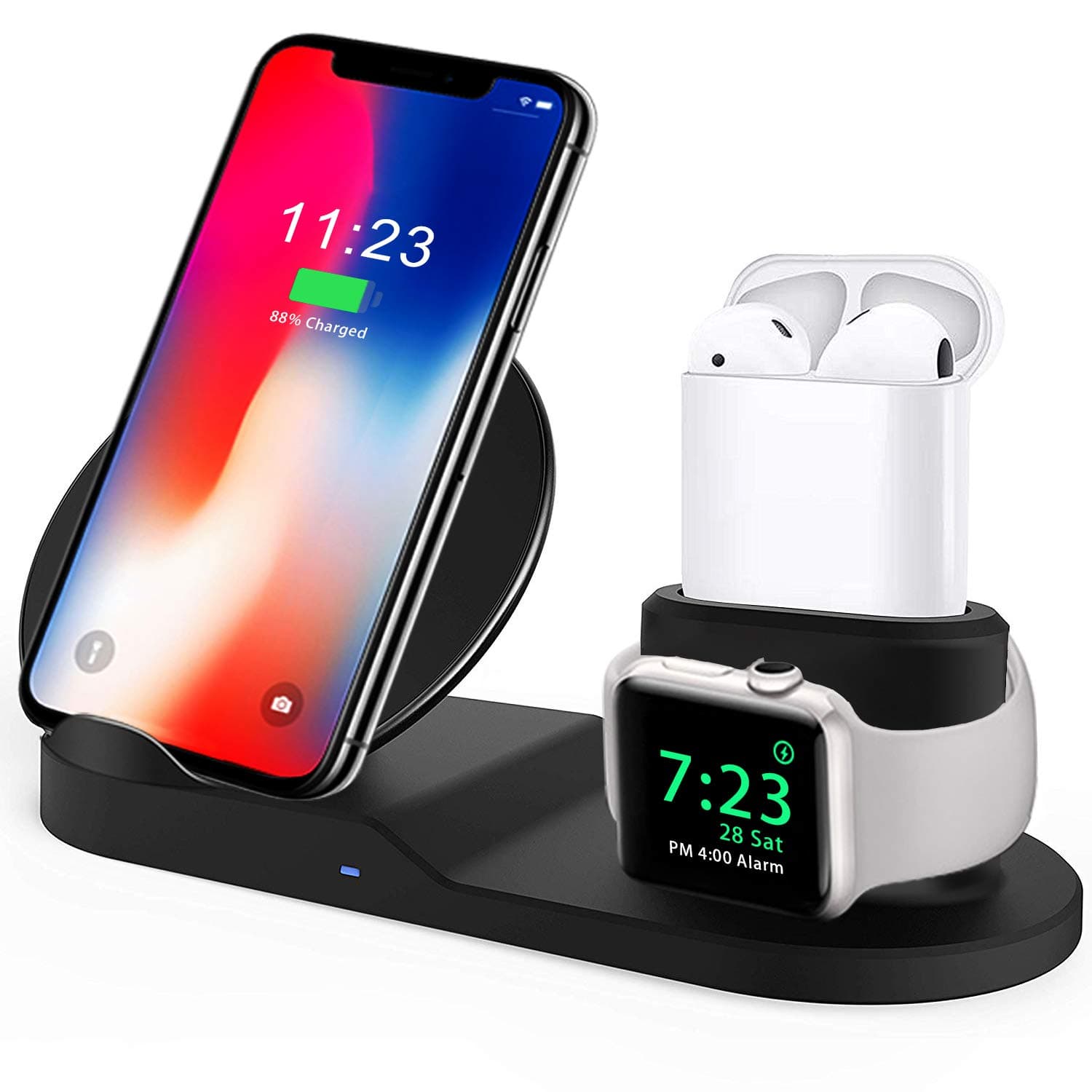 Wireless Charger, Compatible iph one Charger, 3-in-1 Replacement Charging Station for iph one Xs/X Max/XR/X/8/8Plus/Watch (BLC)