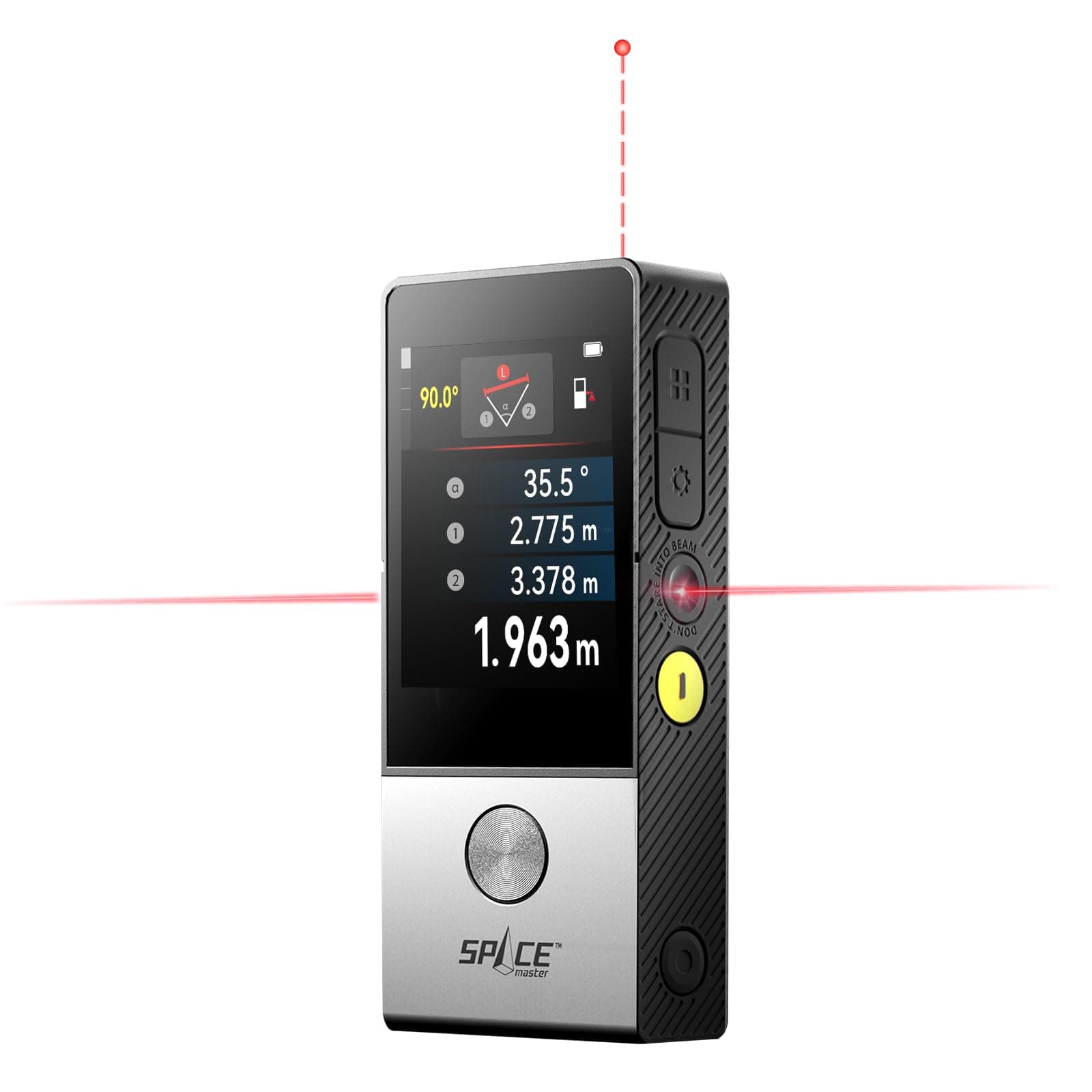 D9 Pro Laser Distance Meter with Visual Aligning Indicator, 100m Laser Measure Device With IPS Touchscreen Interface, P2P, Live Angle Display, APP Sync, 14 Measuring Modes