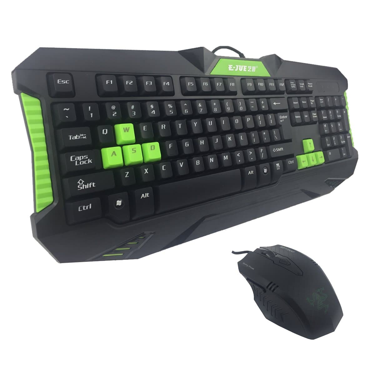 Ausche E-JUE Wired Keyboard and Mouse Set for Windows/Mac Dorable Waterproof Black