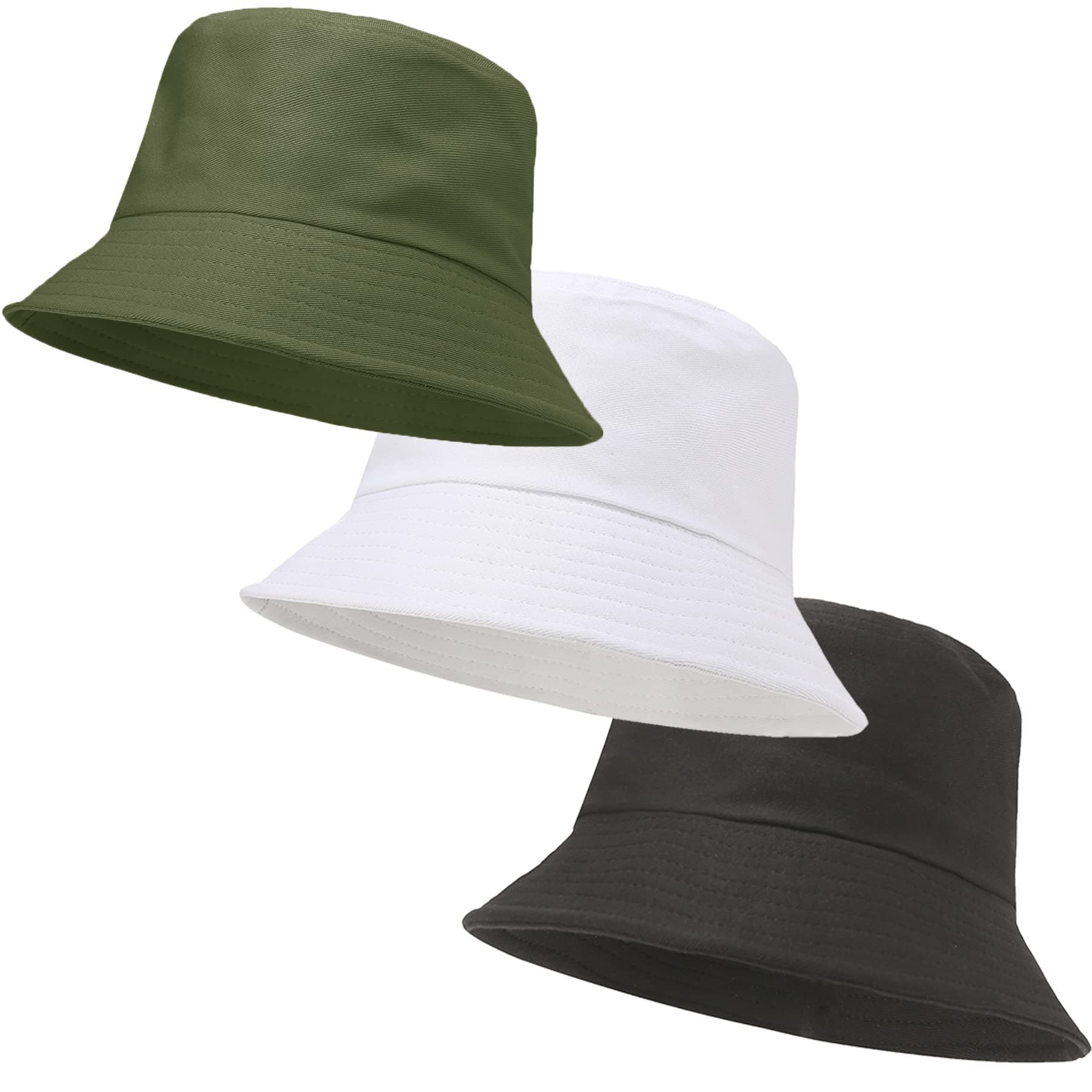 3 Packs Unisex Athletic Bucket Hat Solid Colors Sun Hat with UV Protection for Outdoor Sports Packable Summer Hats