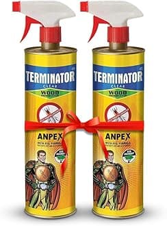Terminator Eco-Friendly Termite Killer Spray| 1 Ltr, Pack of 2 | Wood Preservative and Termite, Borer and Insect Repellent for Home, Kitchen, and Offices