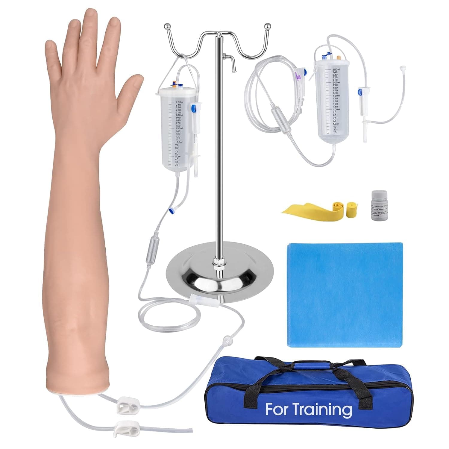 SimCoach Phlebotomy Practice Kit for Injection Training, IV Practice Kit with Phlebotomy Arm, Venipuncture and Blood Draw Practice Kit for Medical Students, Education Training Only