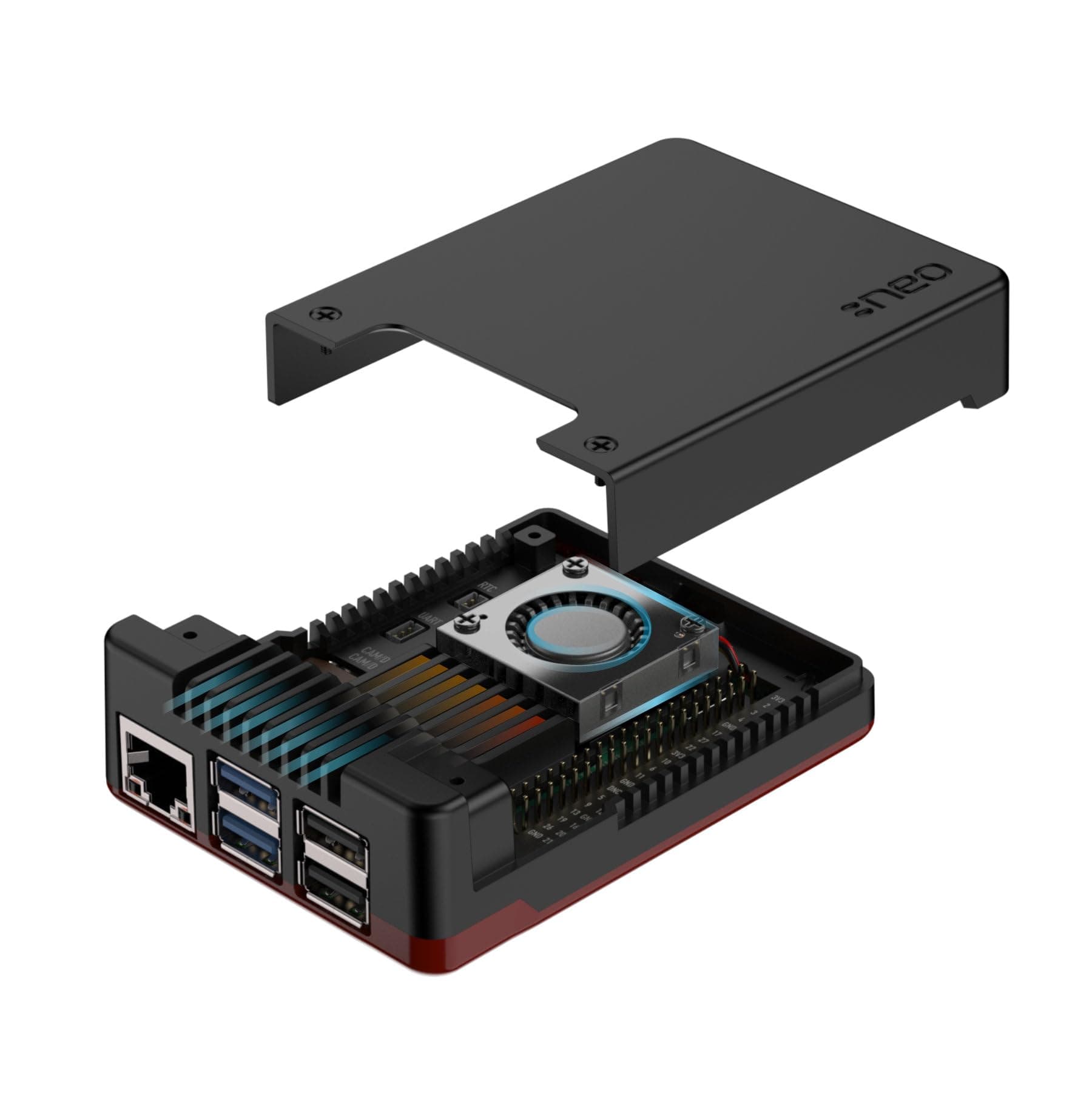 NEO 5 BRED for Raspberry Pi 5 | Aluminum case with Built-in Fan