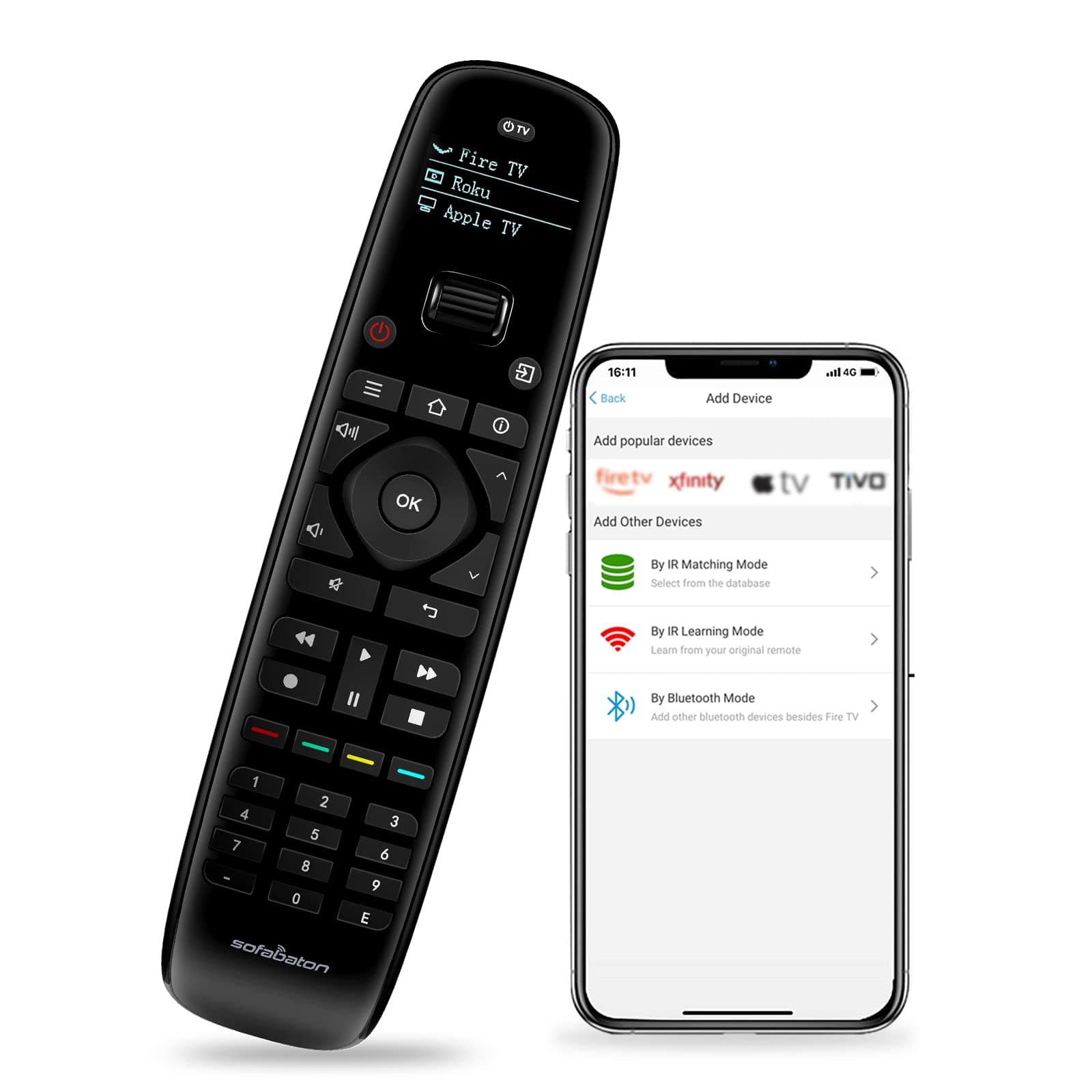 U2 Universal Remote with Smartphone APP, Long Range Infrared, All in One Universal Remote Control Compatible for Smart TVs/DVD/STB/Projector/Streaming Players/Blu-ray