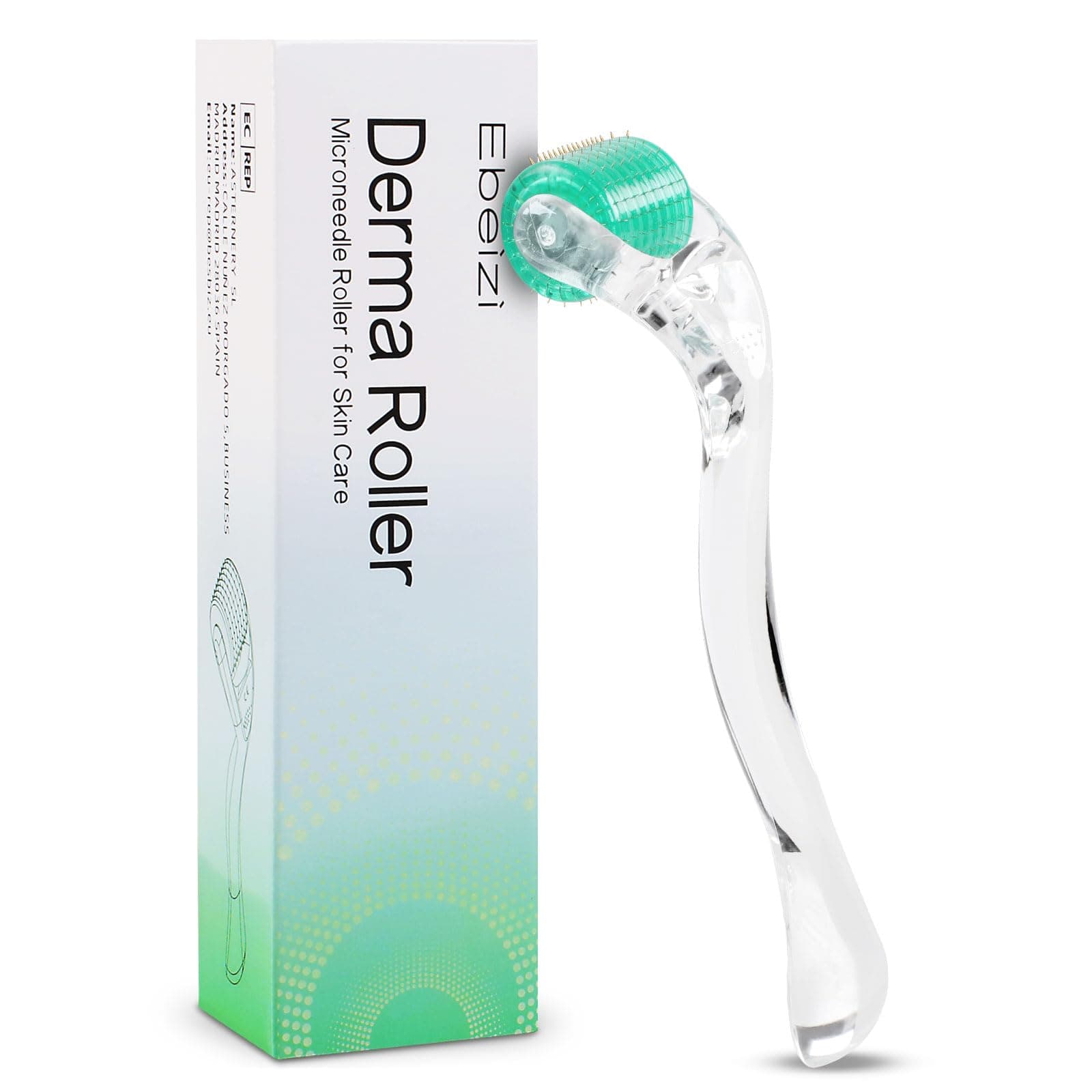 Ebeizi Derma Roller 0.5mm with Individual Titanium Micro Needles – Microneedling Tool for Face, Scalp & Body Skin Care, Home Beauty Routine