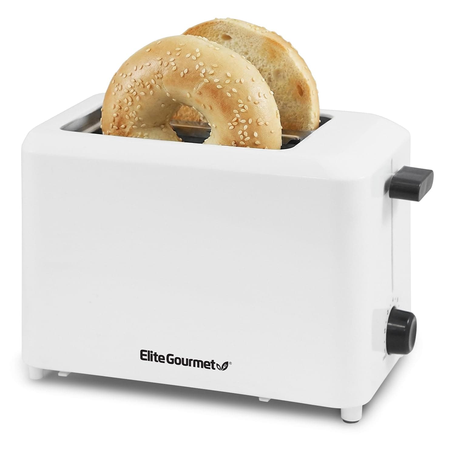ECT-1027 Cool Touch Toaster, 7 Toast Settings Cancel Functions, Slide Out Crumb Tray, Extra Wide 1.5" Slots for Bagels Waffles Specialty Breads, Puff Pastry, Snacks, White