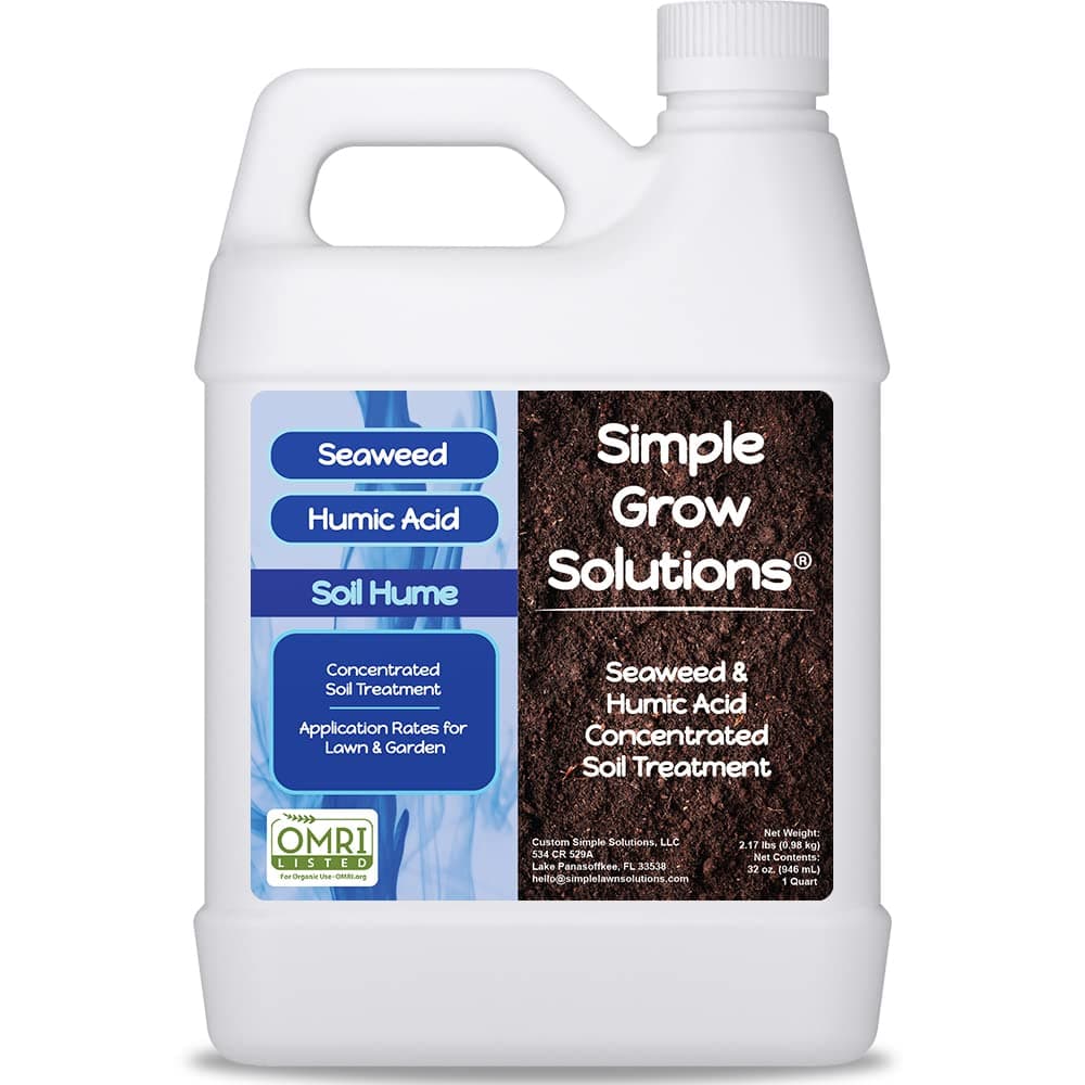 Organic Super Seaweed Humic Acid Blend- Liquid Sea Kelp for Grass and Plants - Soil Hume - Simple Grow Solutions- Natural Lawn & Garden Concentrate- Use with Fertilizer Program (32 Ounce)