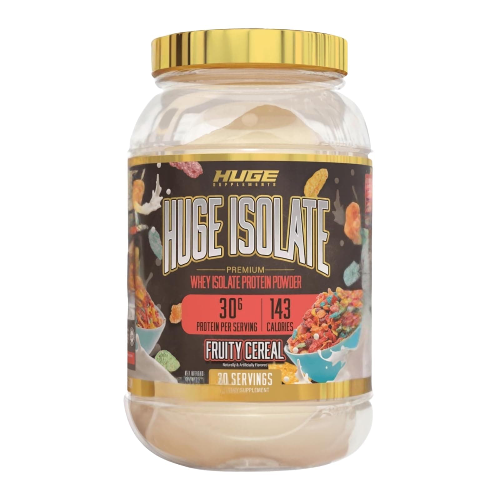 Huge Supplements Isolate Protein Powder - 30g Protein Per Serving, Fast Digesting, 14.5g Essential Amino Acids (30 Servings) (Fruity Cereal)