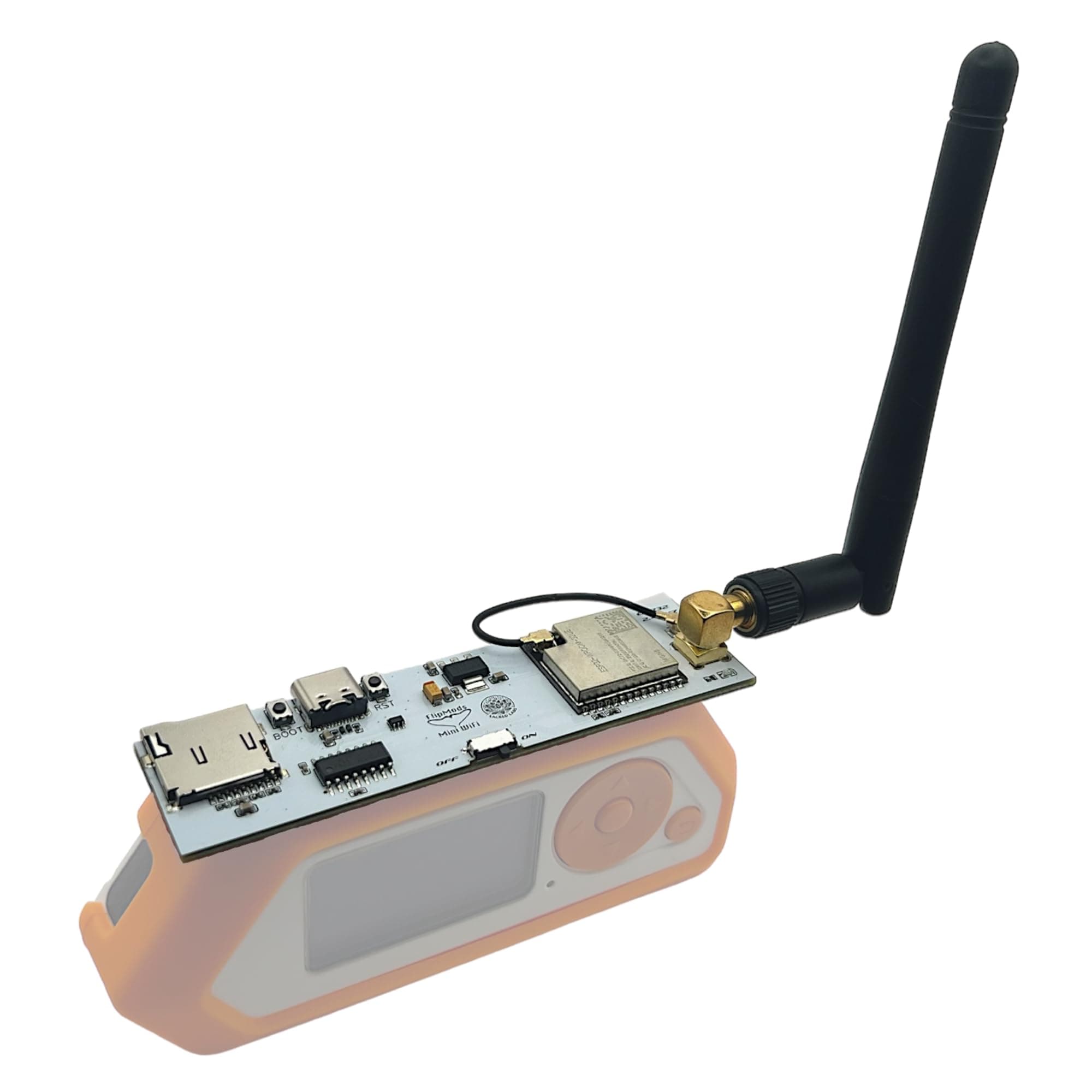 FlipMods Mini WiFi Dev Board for Flipper Zero GPIO - with Marauder on ESP-32 Chip, 2.4GHz Antenna, USB-C, Micro SD Slot