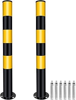 Safety Bollards,Heavy Duty Steel Parking Barrier,29.5in Metal Traffic Bollard for Parking Lot,Traffic Control,Driveway Barrier,Parking Pole,Traffic Sensitive Areas