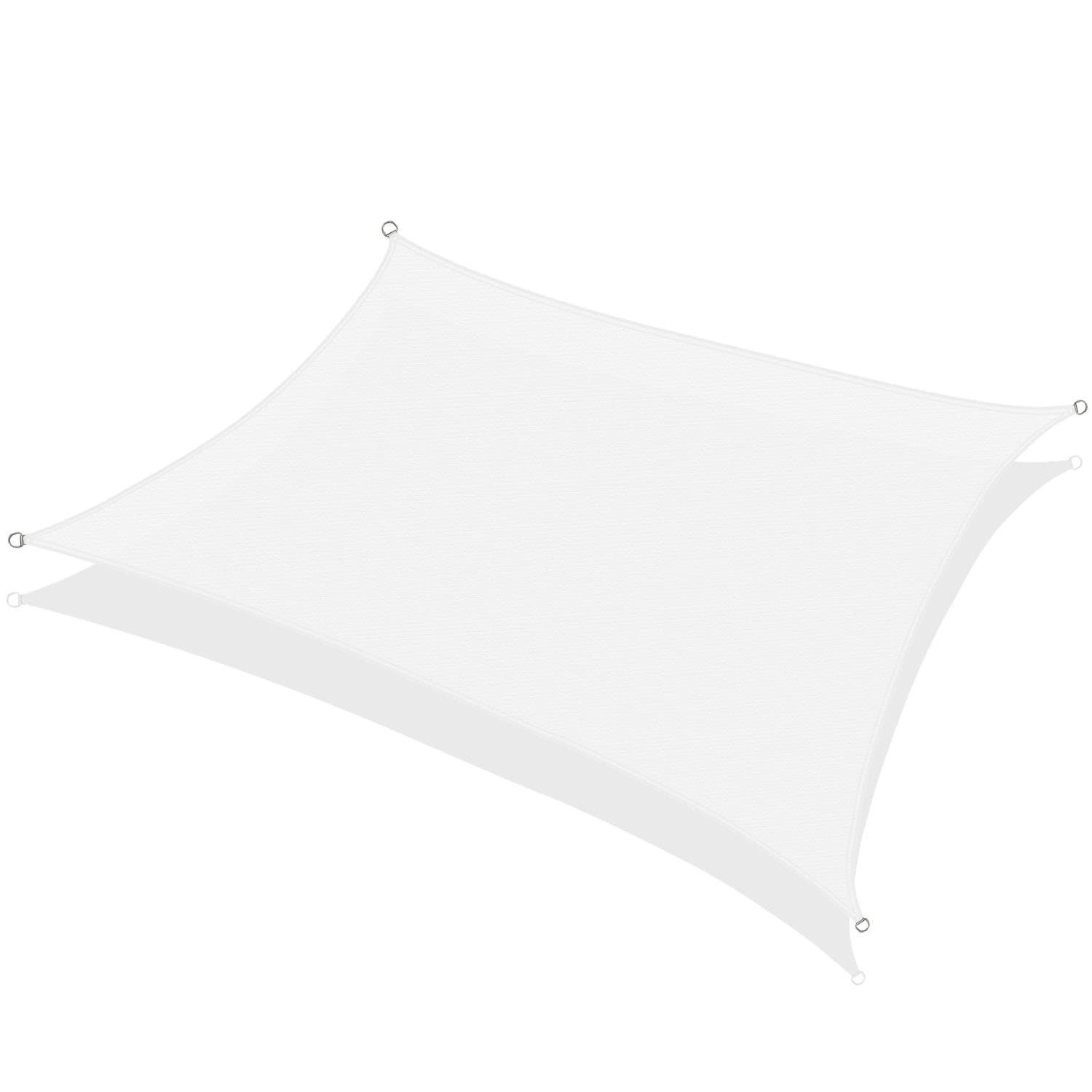 KHOMO GEAR Rectangular Sun Shade Sail 18 x 22 Ft UV Block Fabric - White