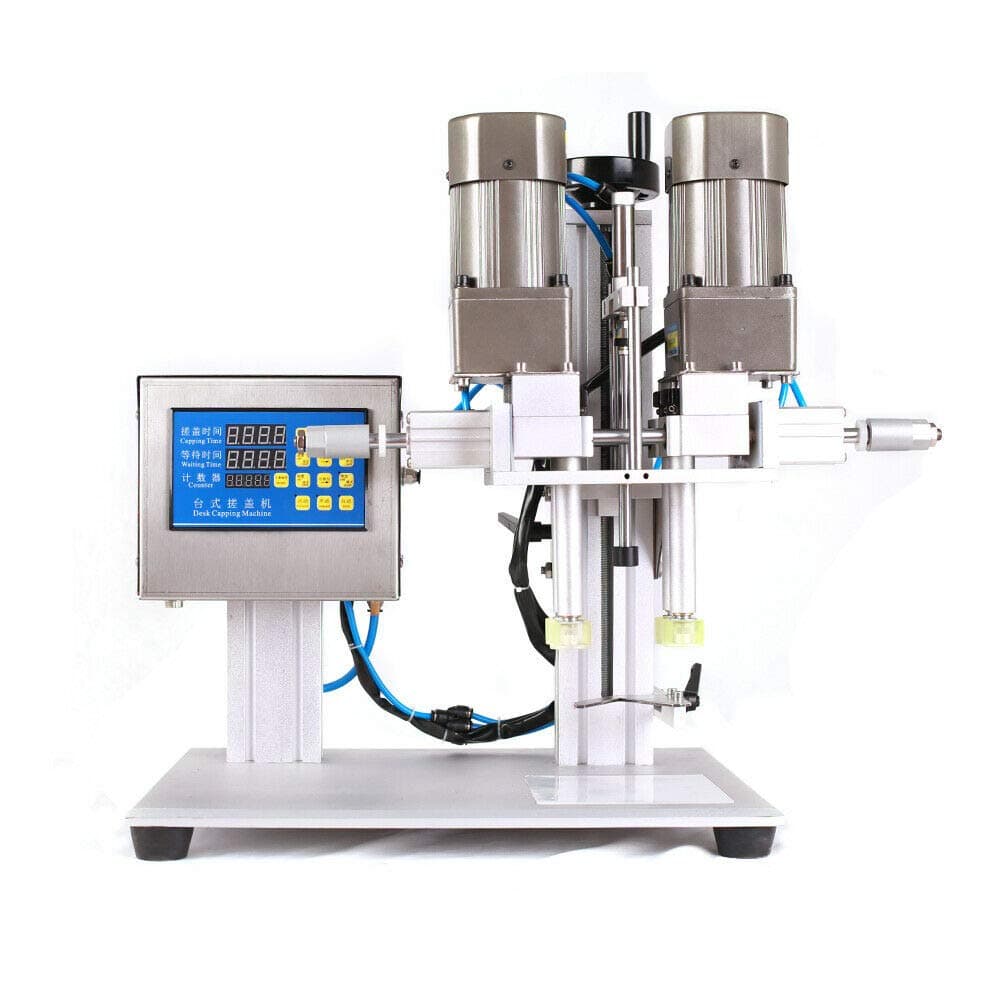 Semi-Automatic Pneumatic Capping Machine (Duckbill Type) 110V, Semi-Automatic Pneumatic Capping Screwing Machine for Spray Head Cap Dia Vial Perfume Bottle Lid Locking Sealing Us Four Wheel Screw Adj