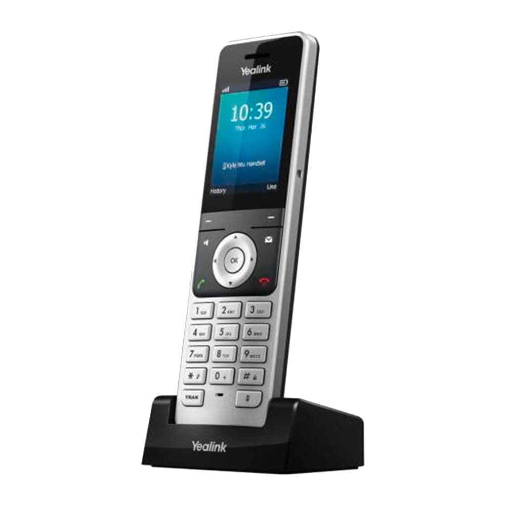 W76P, High-performance DECT IP Phone System Bundle with User-Centric Design and 2.4 Inch Colour Screen (Includes 1 x W56H Handset & 1 x W70B Base Station) – Black/Silver