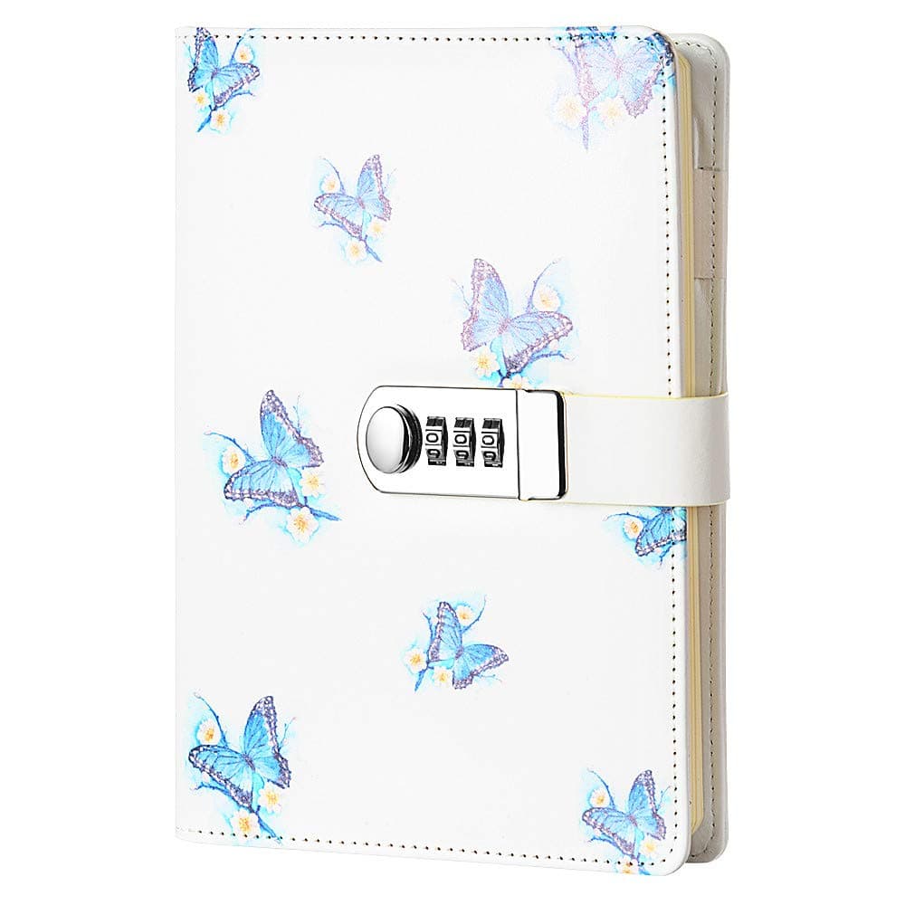 JunShop Creative Password Lock Journal Diary Digital Locking Diary Notepad Book Combination Journal Diary with lock A5 Planner Cover (Style 2)