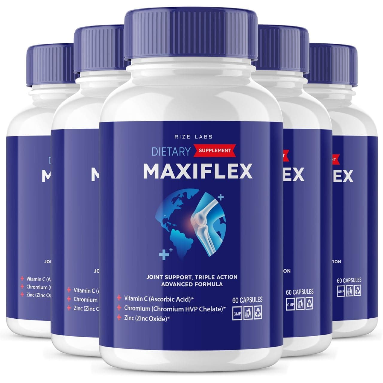 rize labs - Maxi Flex All Natural Suppplement, Capsules for Joint Support, Pills for Mobility and Flexibility, Advanced Formula Supplement, Triple Action (300 Capsules)