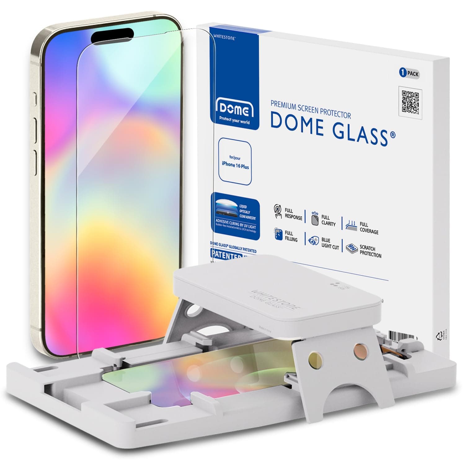 DOME GLASS Whitestone Screen Protector for iPhone 16 Series (iPhone 16 Plus)