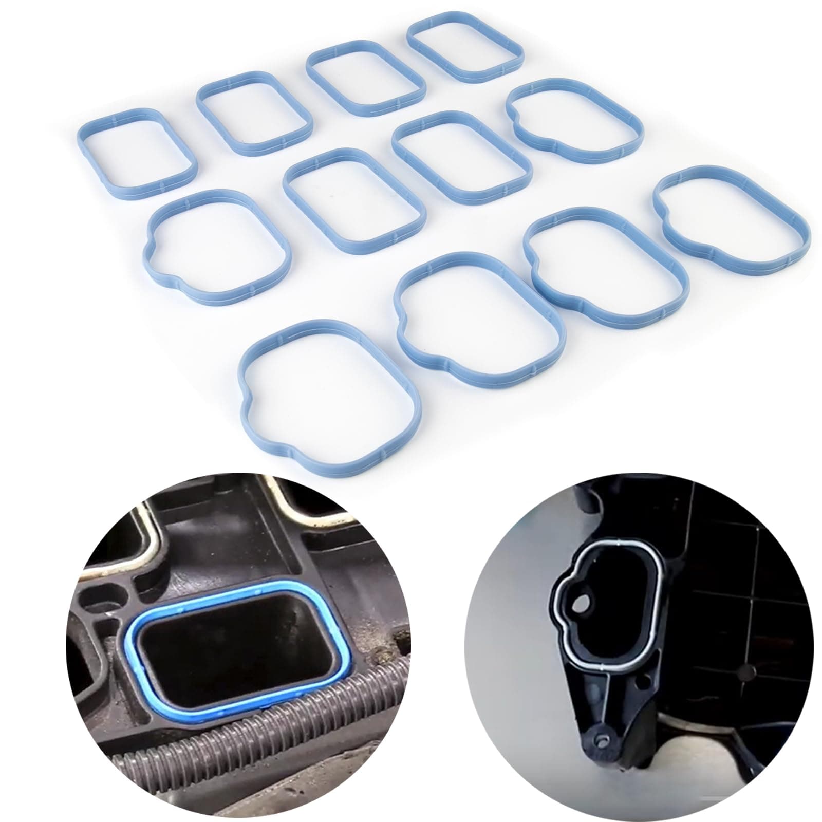 Intake Manifold Gaskets Lower & Upper Gasket Plenum Set Compatible with Dodge Chrysler Jeep Ram 3.6L 184562A 5184331AC #MS97204 MS97205 12pcs